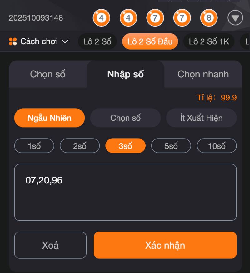 Giao diện và cách đặt cược trên xoso66